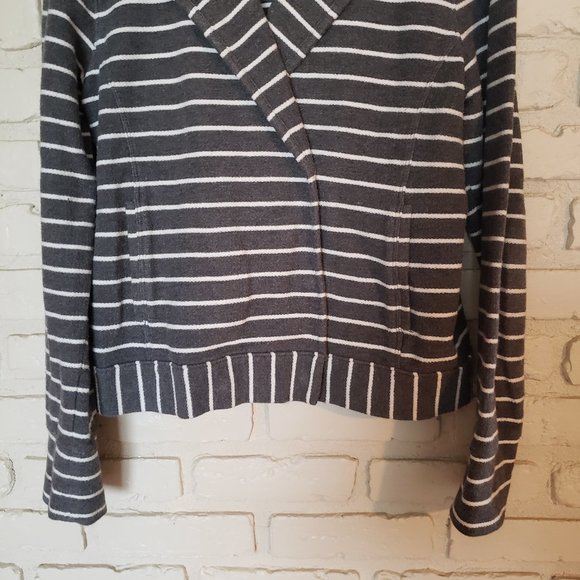 LOFT Ann Taylor Striped Snap Button Jacket Blazer - Picture 5 of 16